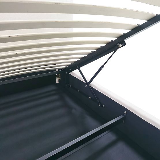 Tapicerowane łóżko Yunar 180x200 cm, z stelażem i schowkiem, beżowe