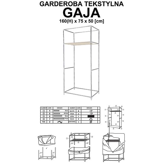 Tekstylna szafa Gaja Vitto - brązowa