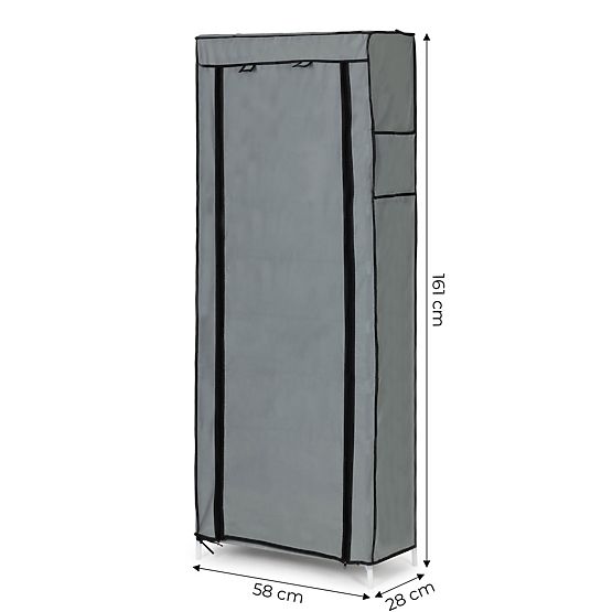 Tekstylna szafa z półkami na ubrania i buty