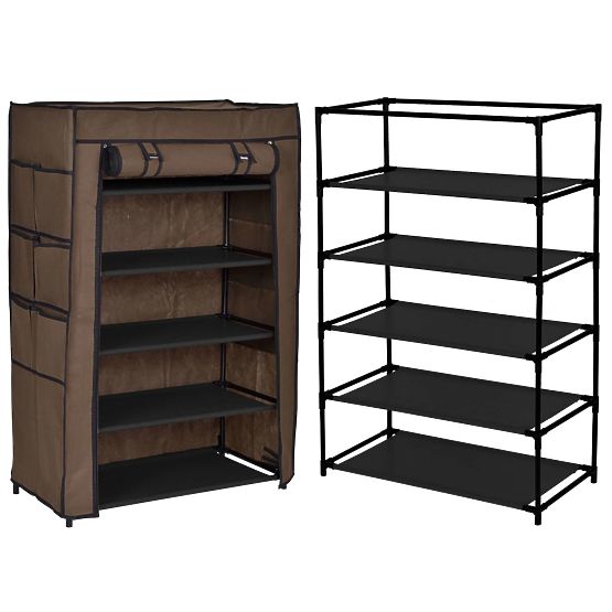 Tekstylna szafka na buty Mona ciemnobrązowa