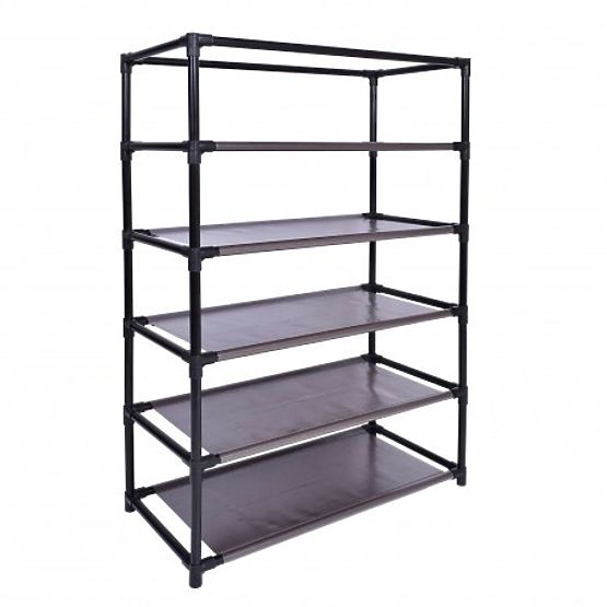 Tekstylna szafka na obuwie Vitto - brązowa