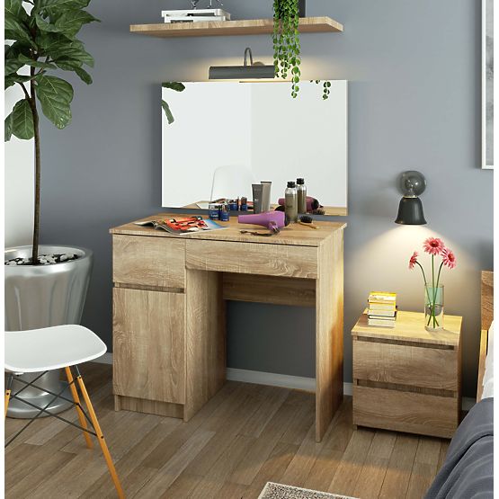 Toaletka z lustrem CLP P-2/SL 900x600 LEWY PK DĄB SONOMA