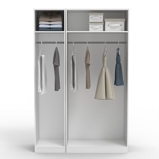 Trzydrzwiowa szafa Neroli z lustrem, biała