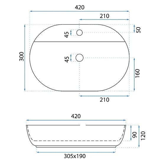 Umywalka meblowa REA Aura 42