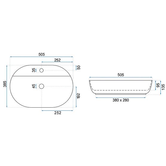 Umywalka meblowa REA Aura 51