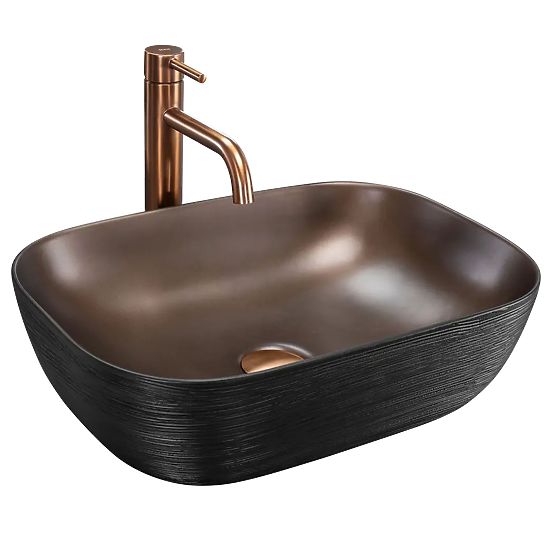 Umywalka meblowa Rea Belinda COPPER BRUSH / Czarna