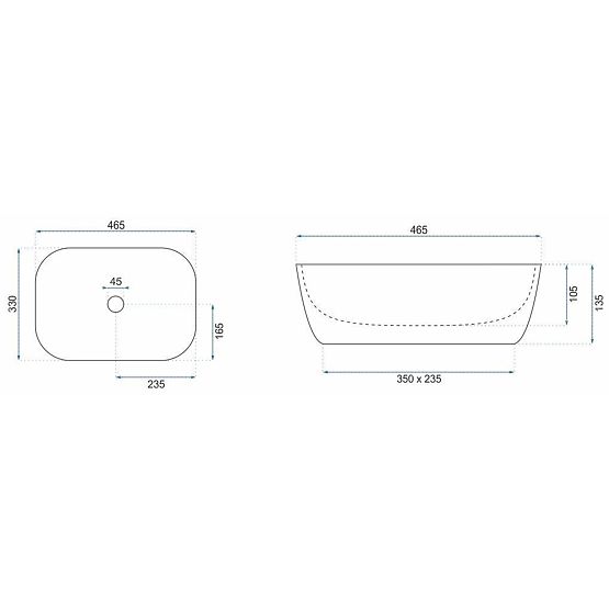 Umywalka meblowa Rea Belinda COPPER BRUSH / Czarna