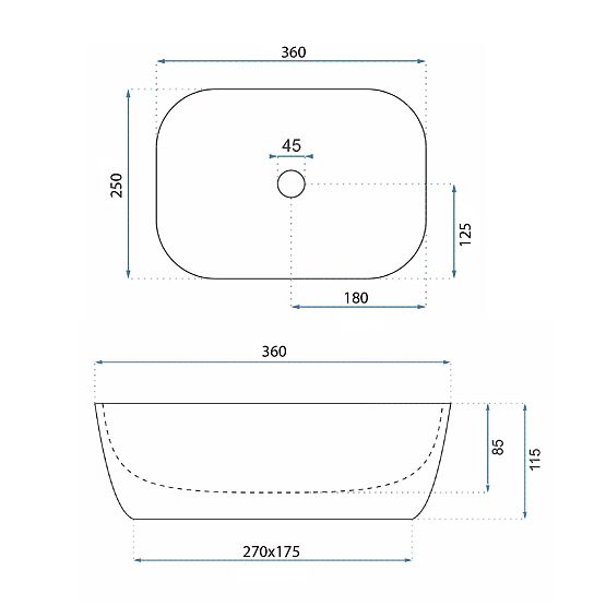 Umywalka meblowa Rea Belinda mini stone matt