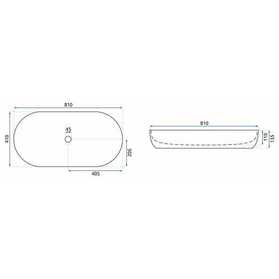 Umywalka meblowa REA CLEO 81 Aiax Shiny