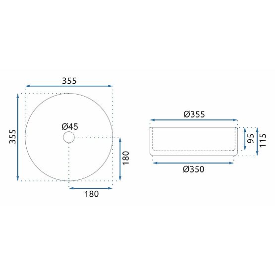 Umywalka meblowa Rea Cristal Transparent 35