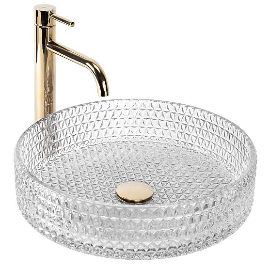 Umywalka meblowa Rea Cristal Transparent 39
