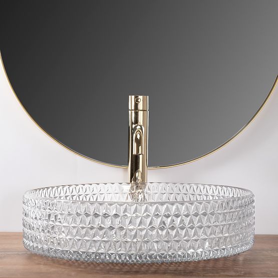 Umywalka meblowa Rea Cristal Transparent 39