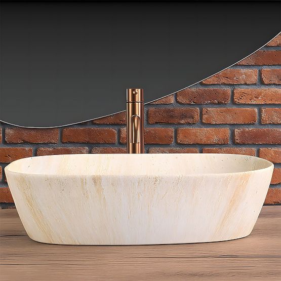 Umywalka meblowa Rea Freja Travertine Matt