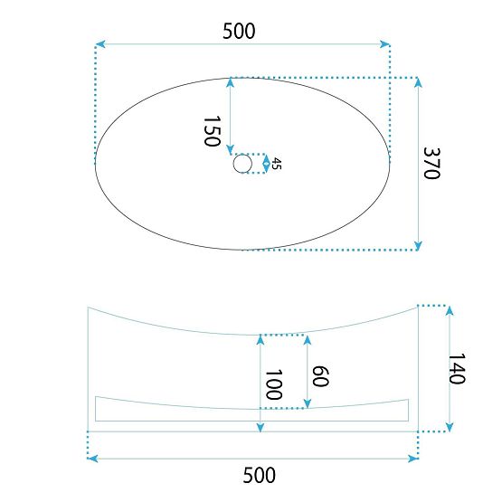 Umywalka meblowa Rea Harper Przezroczysta