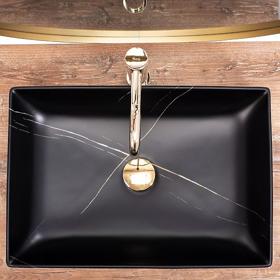 Umywalka meblowa REA Inga Black Marble Mat
