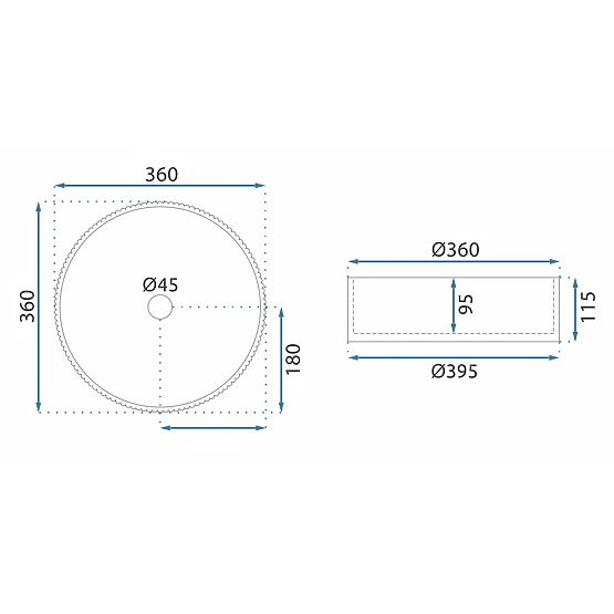 Umywalka meblowa Rea Ingrid 36 Przezroczysta