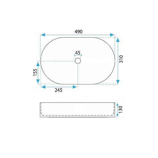 Umywalka meblowa Rea Vanda Baby Blue Matt