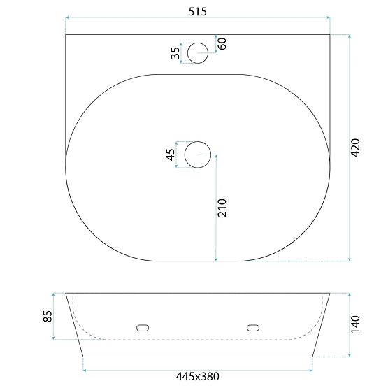 Umywalka meblowa / ścienna Rea Kim 52