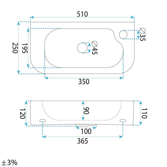 Umywalka meblowa / ścienna Rea Odetta