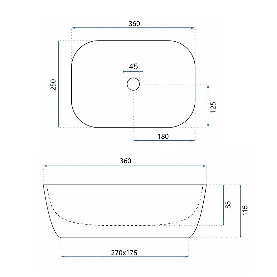 UMYWALKA NABLATOWA BELINDA MINI TRAVERTINE MATT