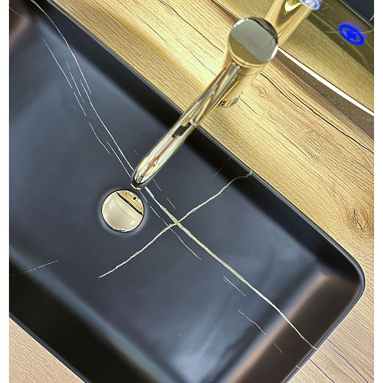 Umywalka nablatowa Denis Black Stone Matt