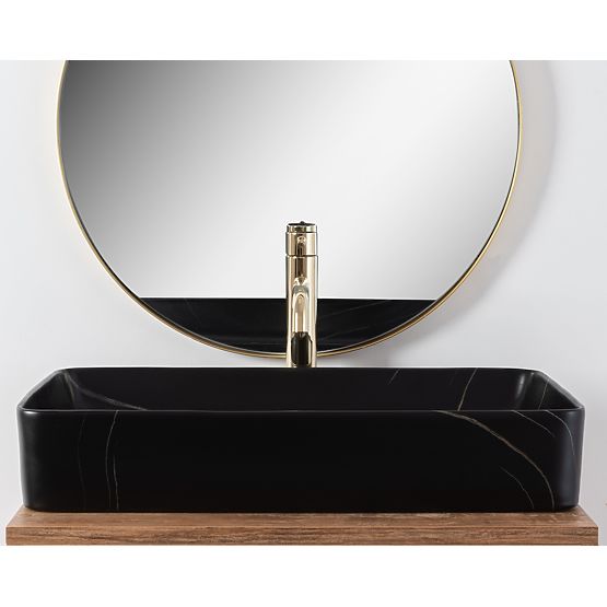 Umywalka nablatowa Denis Black Stone Matt