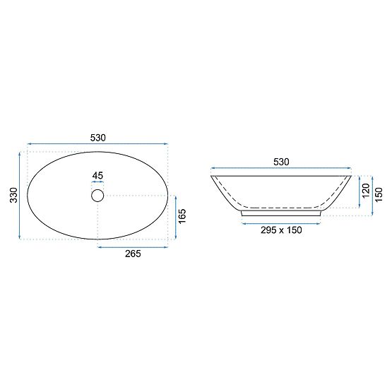 Umywalka nablatowa REA Pamela Black Marble Shiny