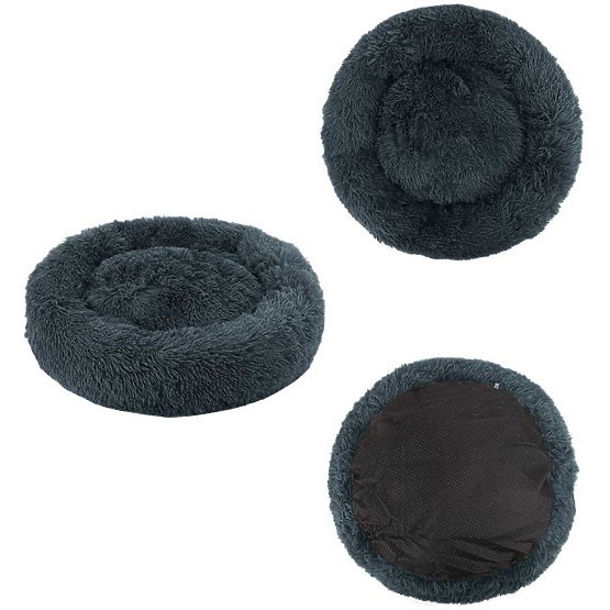 Uniwersalne pluszowe legowisko dla psa i kota 60 cm - ciemnoszare