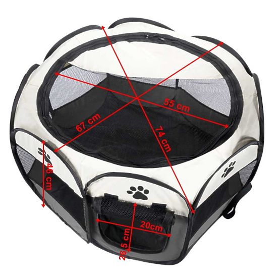 Uniwersalny składany kojec dla psa i kota - szary