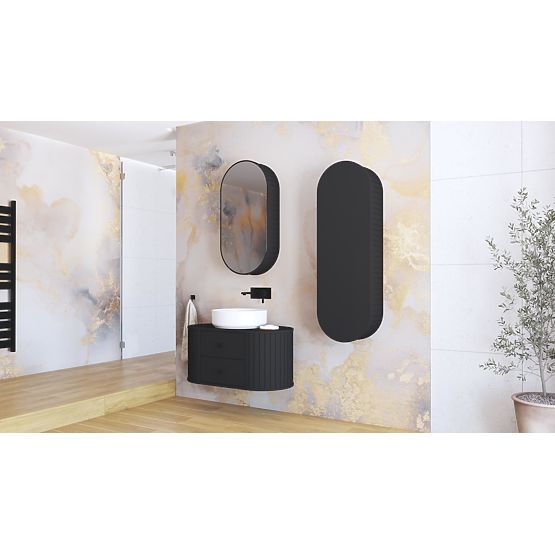 VENEZIA Szafka z lustrem 1D czarna (2p=1ks)