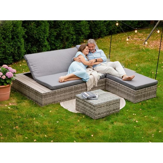 Wielofunkcyjne łóżko z technoratanu DIABOLICO