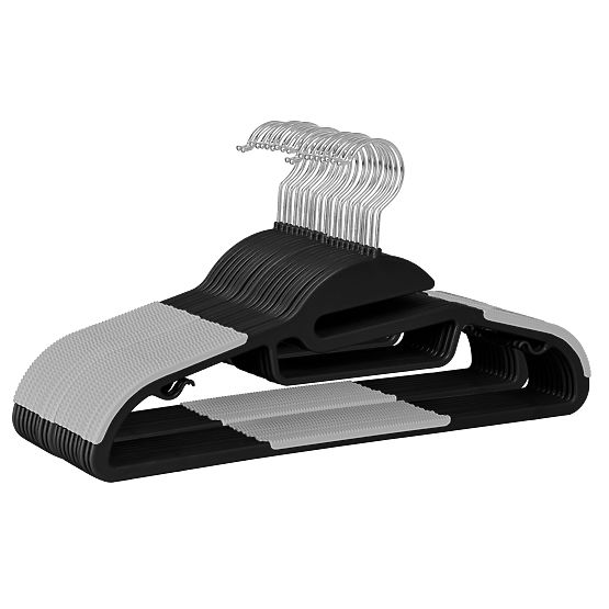 Wieszak Flexi zestaw 10 sztuk czarno-szary