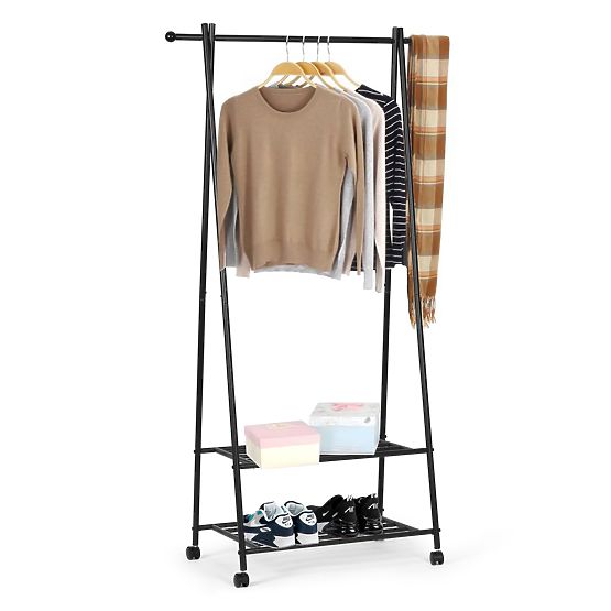 Wieszak stojący z 2 półkami na ubrania i buty ModernHome