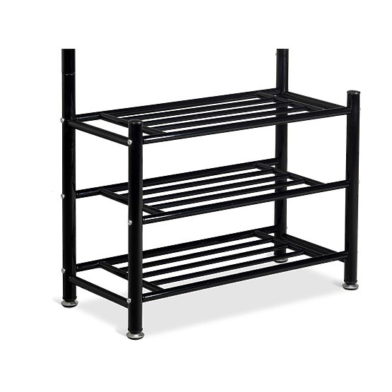 Wieszak z półką na buty - Czarny