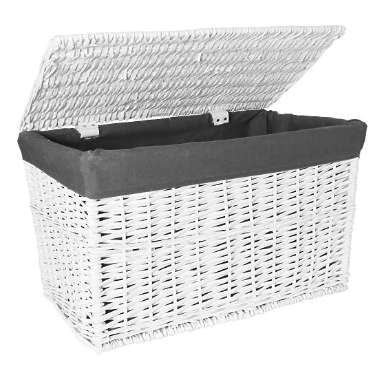 Wiklinowa skrzynia 65L 56x34x34 cm biało-szara