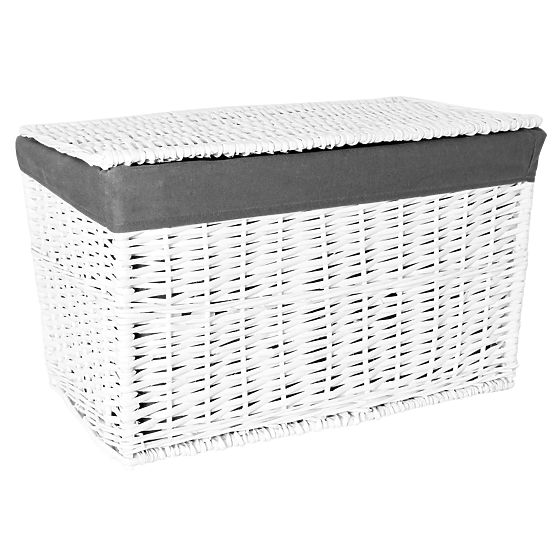 Wiklinowa skrzynia 65L 56x34x34 cm biało-szara