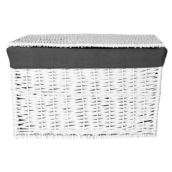 Wiklinowa skrzynia 65L 56x34x34 cm biało-szara