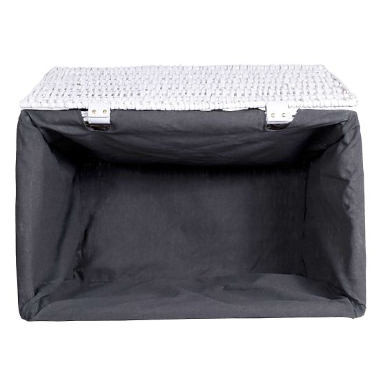 Wiklinowa skrzynia 76x46x46 cm - 160L - biało-szara