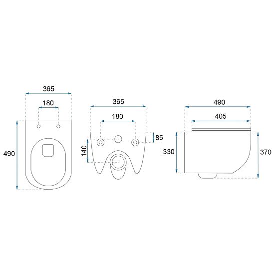 Wisząca misa WC Rea Carlo Mini Tornado GOLD EDGE