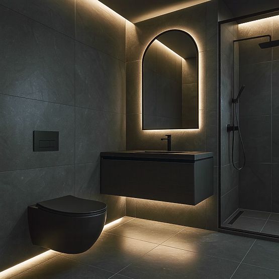 Wisząca misa WC Rea Carlo Mini Tornado NF CZARNY MAT