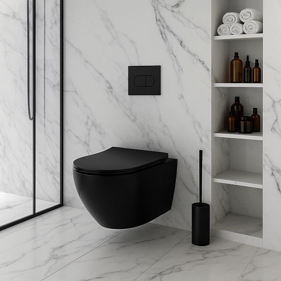 Wisząca misa WC Rea Carlo Mini Tornado NF CZARNY MAT