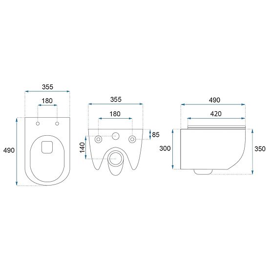 Wisząca misa WC Rea Carlo Mini Tornado NFQ Złota Biała