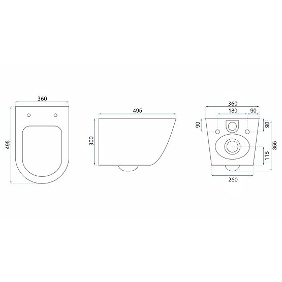 Wisząca misa WC Rea Tito Tornado NFQ