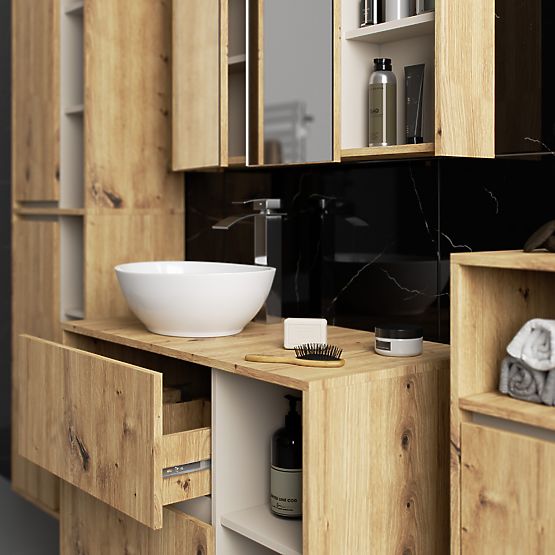 WISZĄCA SZAFKA ŁAZIENKOWA VAMI W35 1D 1W DĄB ARTISAN / KASZMIR