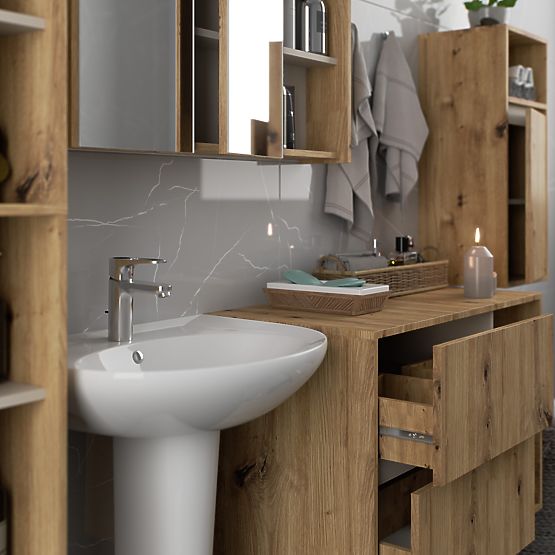 WISZĄCA SZAFKA ŁAZIENKOWA VAMI W35 1D 1W DĄB ARTISAN / KASZMIR