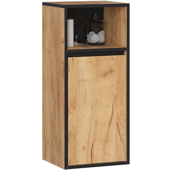 WISZĄCA SZAFKA ŁAZIENKOWA VAMI W35 1D 1W DĄB CRAFT / CZARNY