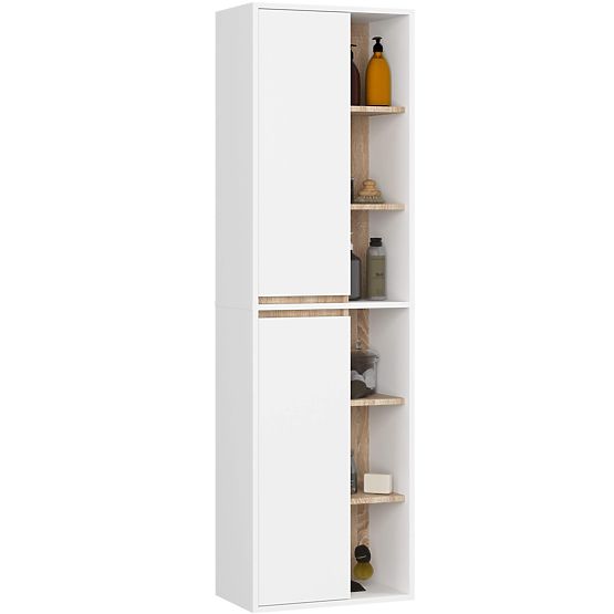 WISZĄCA SZAFKA ŁAZIENKOWA VAMI W50 2D 6P BIAŁA / DĄB SONOMA