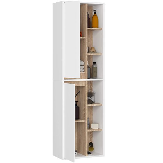 WISZĄCA SZAFKA ŁAZIENKOWA VAMI W50 2D 6P BIAŁA / DĄB SONOMA