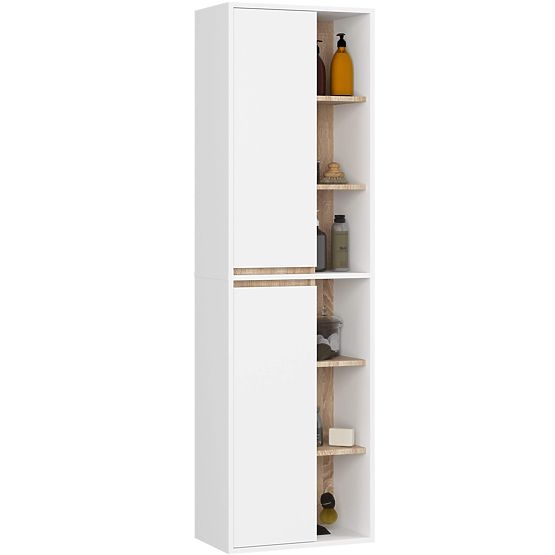 WISZĄCA SZAFKA ŁAZIENKOWA VAMI W50 2D 6P BIAŁA / DĄB SONOMA