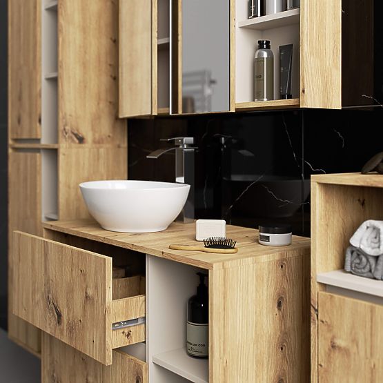 WISZĄCA SZAFKA ŁAZIENKOWA VAMI W50 DĄB ARTISAN / KASZMIR